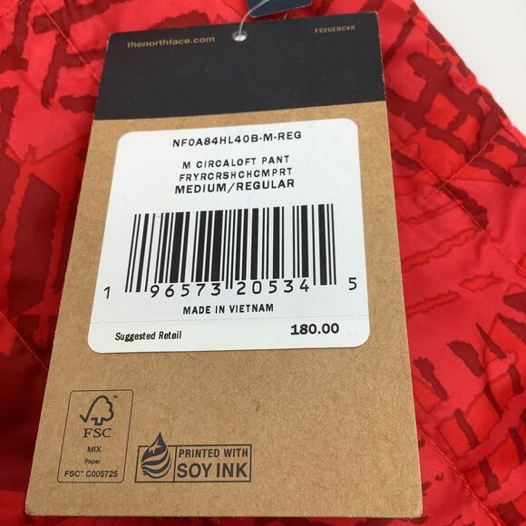 The North Face Mens Hatch Camo Print Circaloft‎ Snow Ski Pants Red Size M NWT - Picture 5 of 16